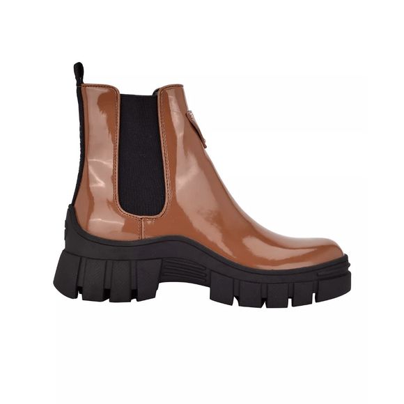 Guess Women's Hestia Lug Sole Chelsea Booties - Cognac/Black 5.5M - Picture 7 of 10